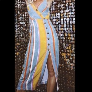Urban Outfitters striped button down midi dress
